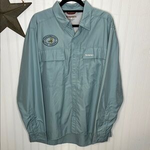 Simms Long Sleeve Button Fly Fishing Shirt Size XL
